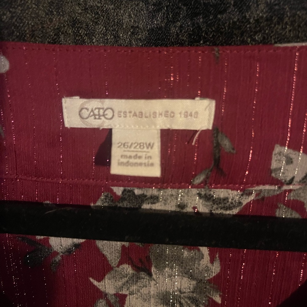 Cato Burgundy Floral Blouse - Picture 3 of 3